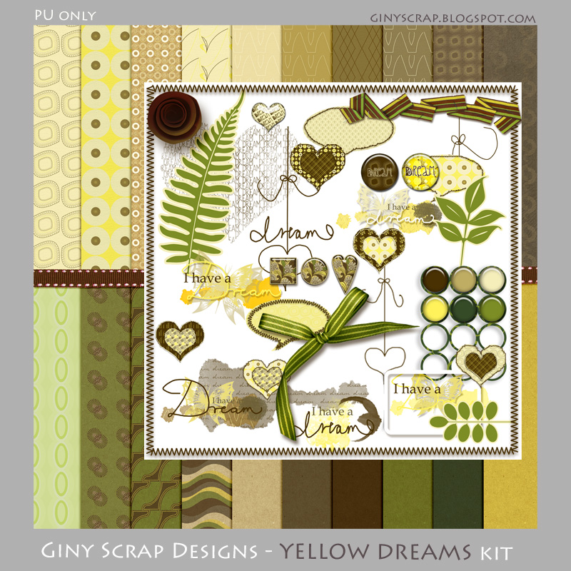 Giny Yellow Dream freebie blogtrain kit