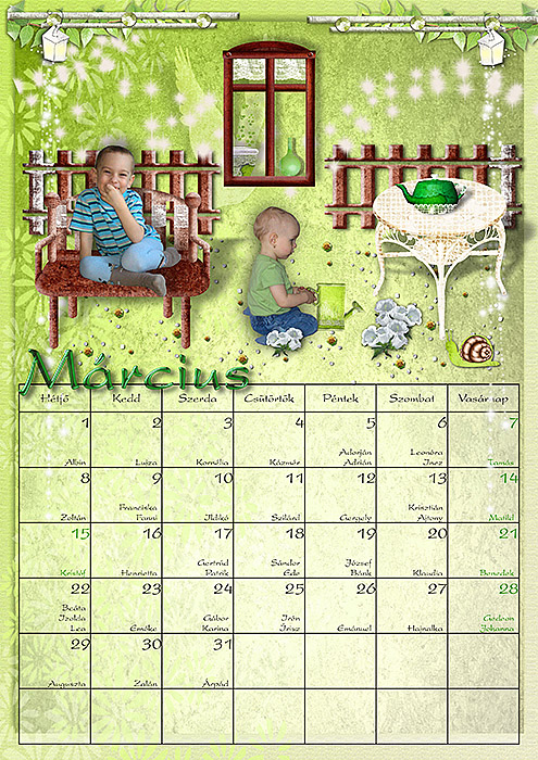 Kriszta naptár március