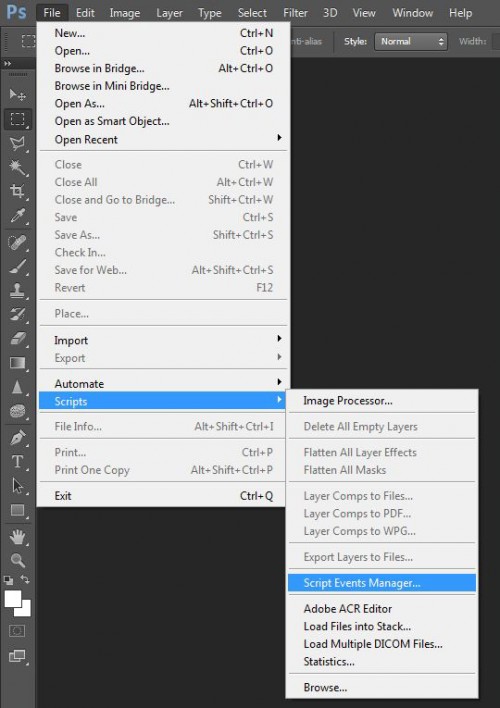 Photoshop Script Enent Manager