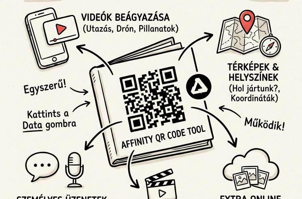 Interaktív emlékek:  Affinity QR-kód eszköz